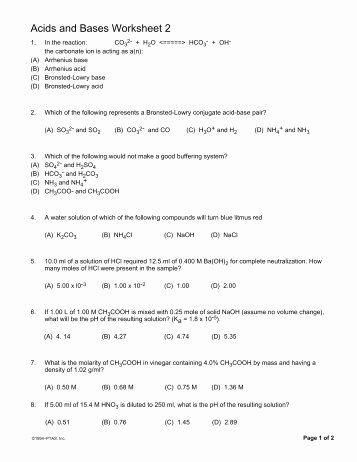 Solutions Acids and Bases Worksheet Beautiful Acids and Bases Worksheet 6 Revsworld