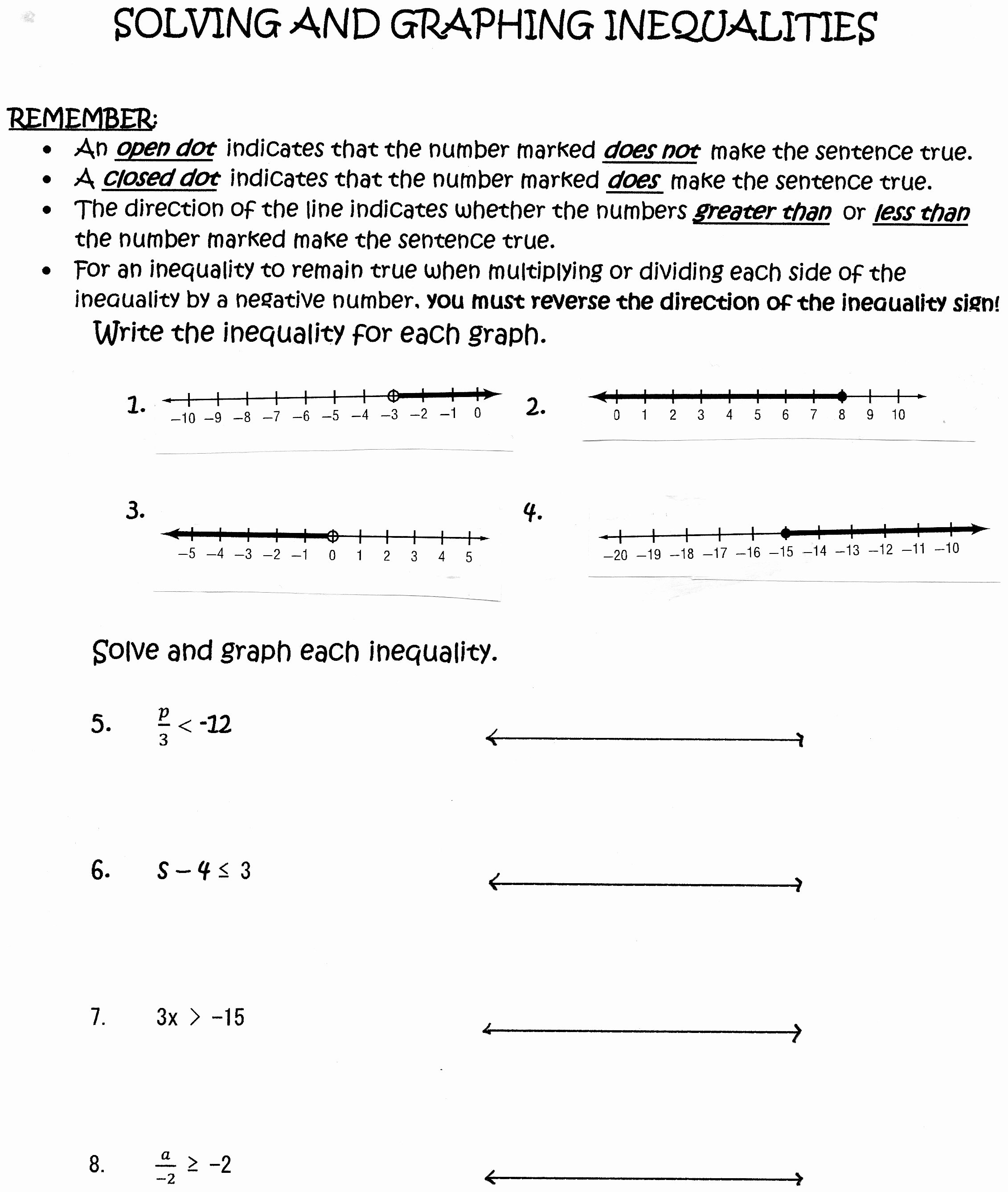 Solve and Graph Inequalities Worksheet Lovely Benchmark Study Mrs Lemire 6th Grade Math