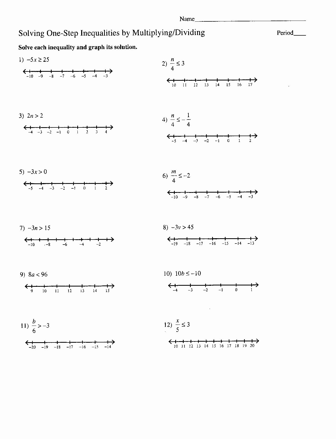 Solve and Graph Inequalities Worksheet Unique Algebra Problems and Worksheets