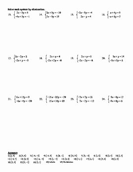 Solve by Elimination Worksheet Fresh Holt Algebra 6 3a solving Systems by Elimination