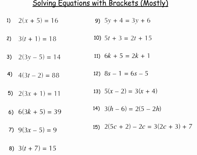 Solve Equations with Fractions Worksheet New solving Linear Equations