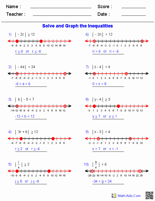 Solve Linear Inequalities Worksheet Awesome Algebra 1 Worksheets