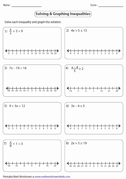 Solve Linear Inequalities Worksheet Lovely Two Step Inequalities Worksheets