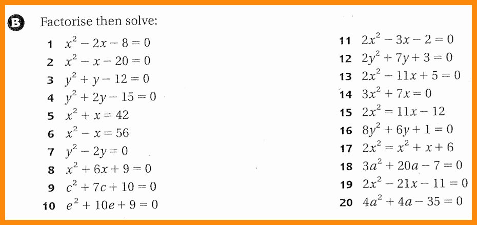 46 Solve Quadratics By Factoring Worksheet Chessmuseum Template Library