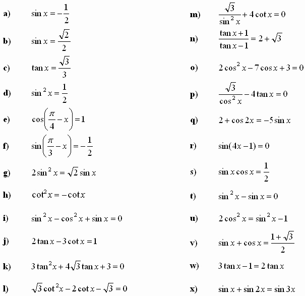 50 Solve Trig Equations Worksheet