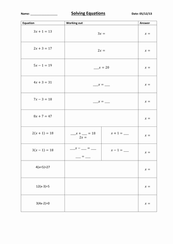 Solve Two Step Equations Worksheet Awesome Algebra Worksheets Simplifying Collecting Like Terms