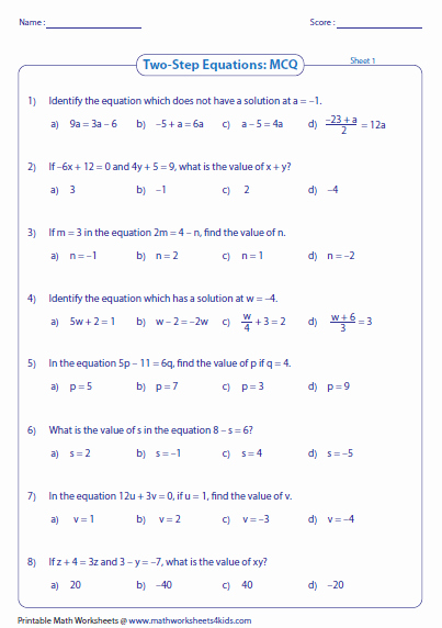Solve Two Step Equations Worksheet Elegant Two Step Equation Worksheets