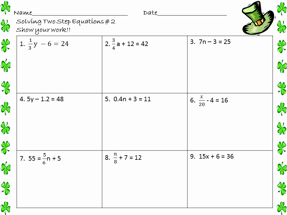 Solve Two Step Equations Worksheet Inspirational solving 2 Step Equations Worksheet the Best Worksheets