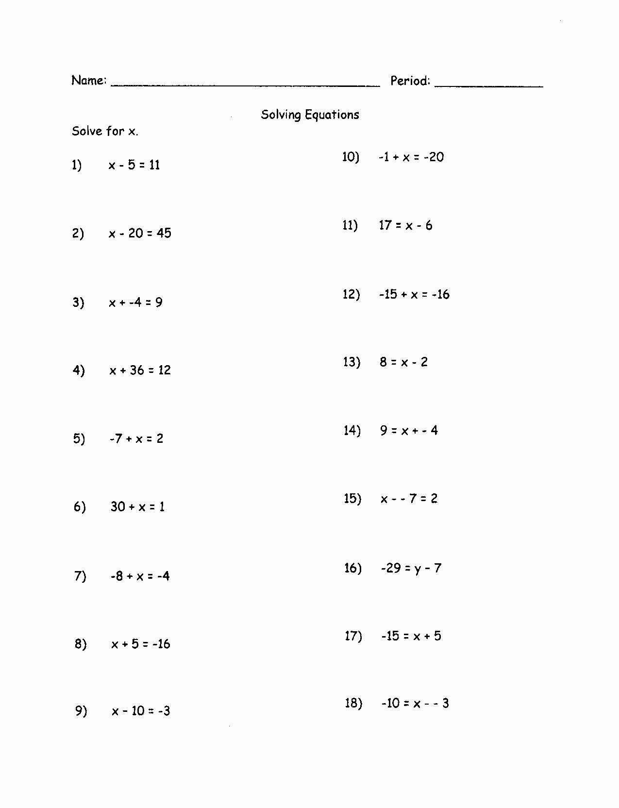 Solving Absolute Value Equations Worksheet Awesome 14 Best Of Absolute Value Problems Worksheet