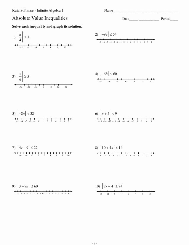 Solving Absolute Value Equations Worksheet New Absolute Value Inequalities 2 No Key