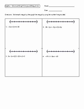 Solving Compound Inequalities Worksheet Fresh Algebra solve and Graph Pound Inequalities Worksheet