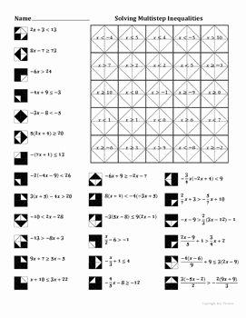 Solving Equations and Inequalities Worksheet Fresh solving Multistep Inequalities Color Worksheet