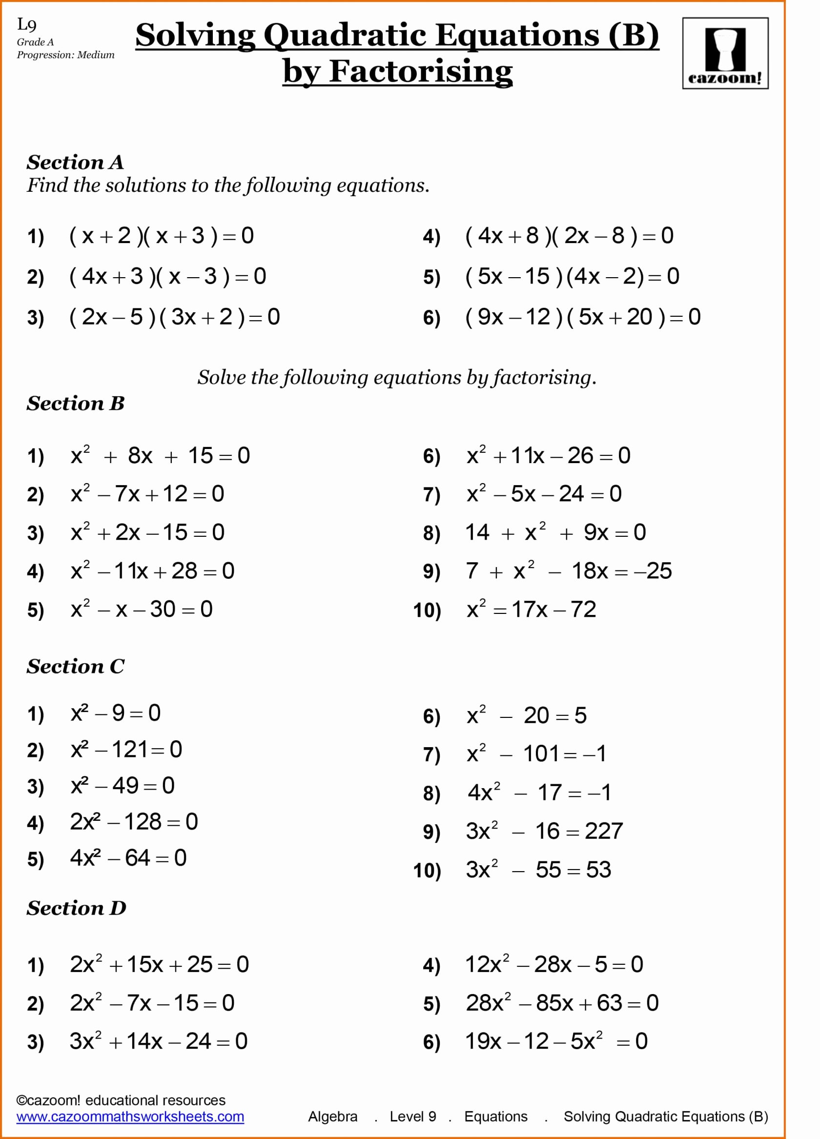 Solving Equations by Factoring Worksheet New Plete the Square Worksheet Mathematical Analysis