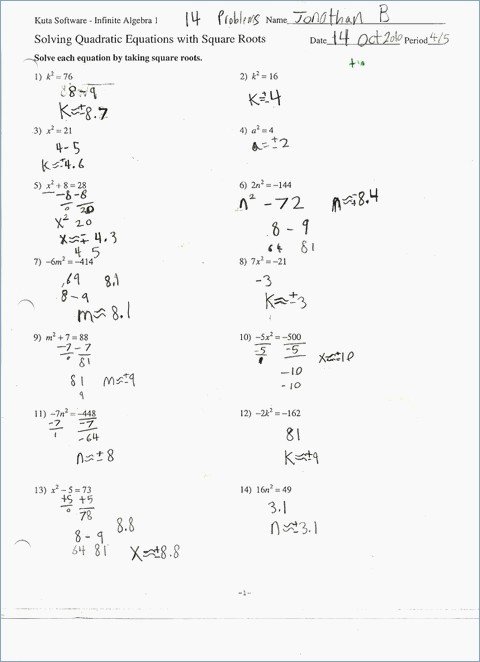 Solving Equations by Factoring Worksheet New solving Quadratic Equations by Factoring Worksheet Algebra