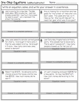 Solving Equations Word Problems Worksheet Inspirational E Step Equations Worksheets Including Word Problems by