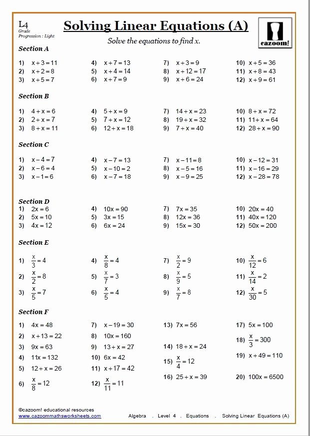 50 Solving Equations Worksheet Pdf Chessmuseum Template Library