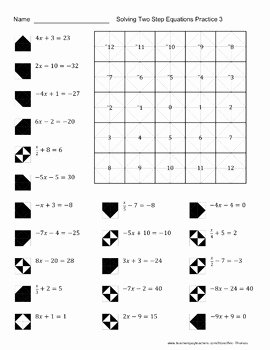 Solving Equations Worksheet Pdf Lovely solving Two Step Equations Color Worksheet Practice 3 by