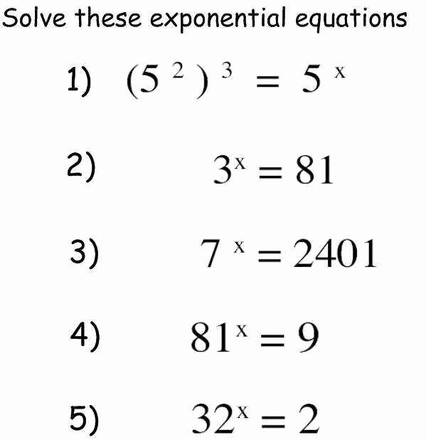 Solving Exponential Equations Worksheet Inspirational Exponential Equations Worksheet