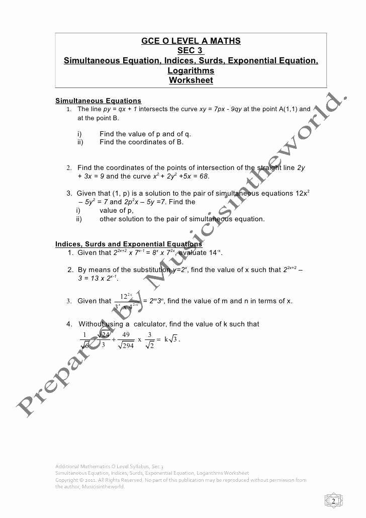 Solving Exponential Equations Worksheet Lovely solving Exponential Equations Worksheet