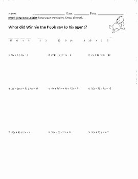 Solving Inequalities Worksheet Answer Key New solving Multi Step Inequalities Joke Worksheet with Answer