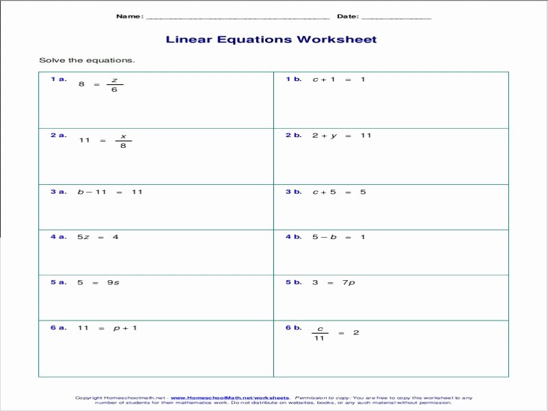 Solving Linear Equations Worksheet Pdf Fresh solving E Step Equations Worksheet Pdf Free Printable