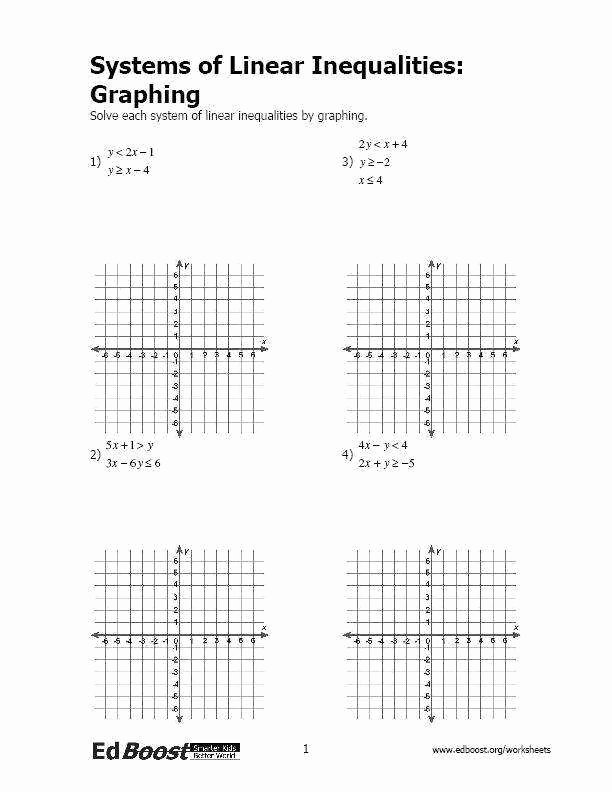 Solving Linear Inequalities Worksheet Inspirational solving Systems Equations by Graphing Worksheet