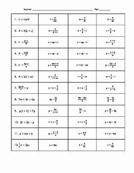 Solving Literal Equations Worksheet Best Of solving Literal Equations Partner Activity by Mrs Middle