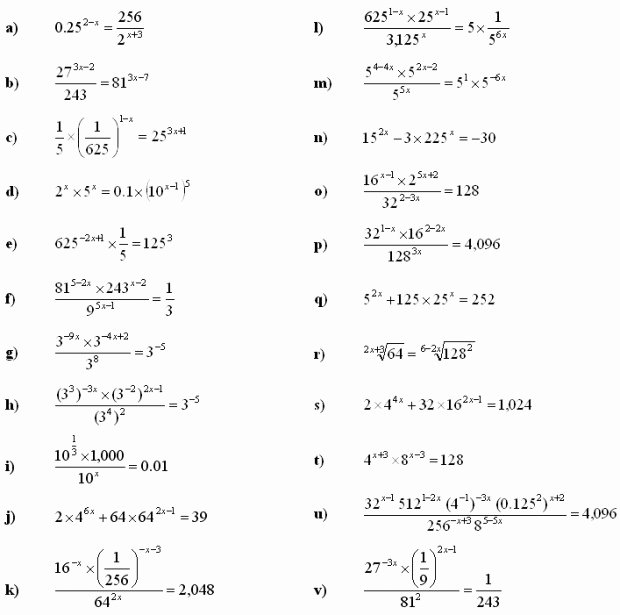 Solving Logarithmic Equations Worksheets