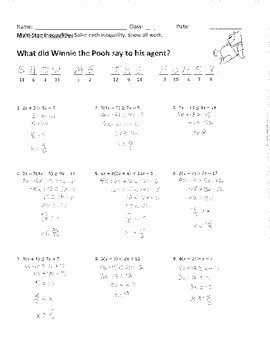 Solving Multi Step Inequalities Worksheet Awesome solving Multi Step Inequalities Joke Worksheet with Answer