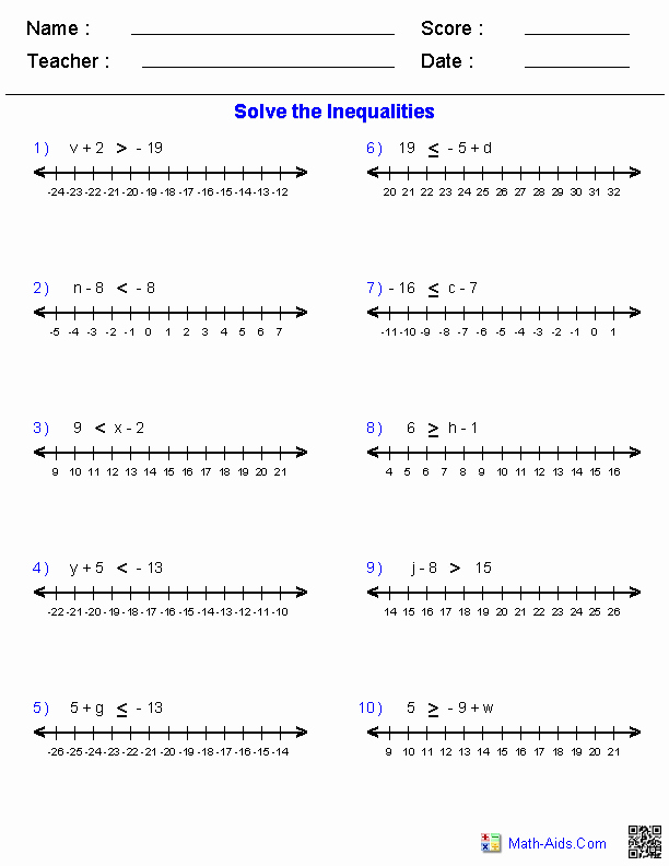 Solving Multi Step Inequalities Worksheet Lovely Algebra 1 Worksheets