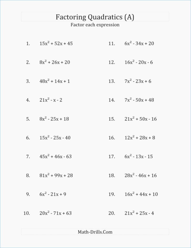 Solving Polynomial Equations Worksheet Answers Best Of solving Polynomial Equations by Factoring Worksheet the