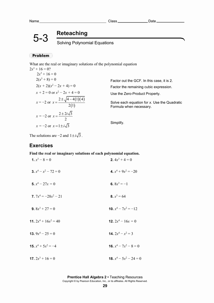 Solving Polynomial Equations Worksheet Answers Elegant 5 3 Practice solving Trigonometric Equations Worksheet
