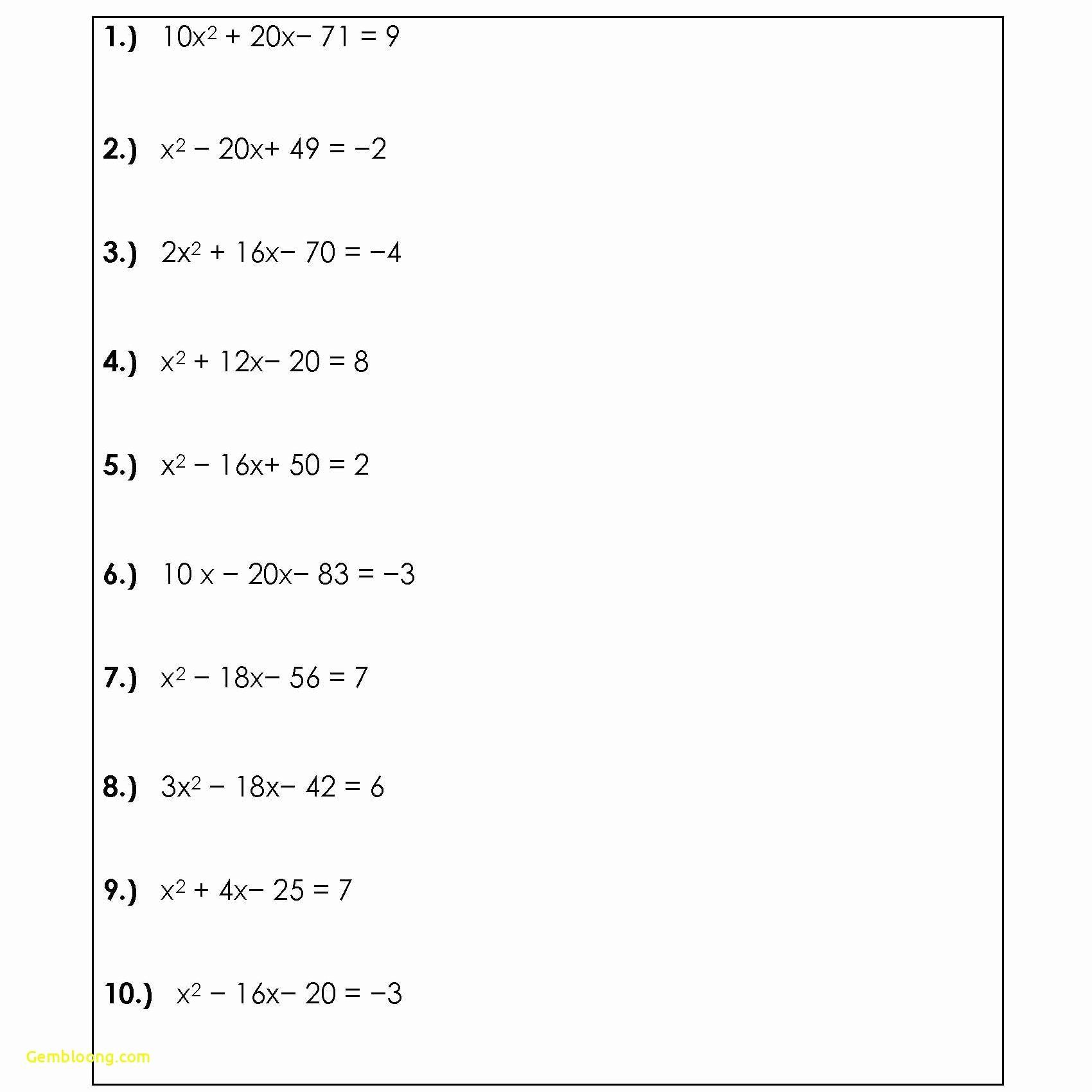 Solving Polynomial Equations Worksheet Answers Elegant solving Polynomial Equations Worksheet Answers