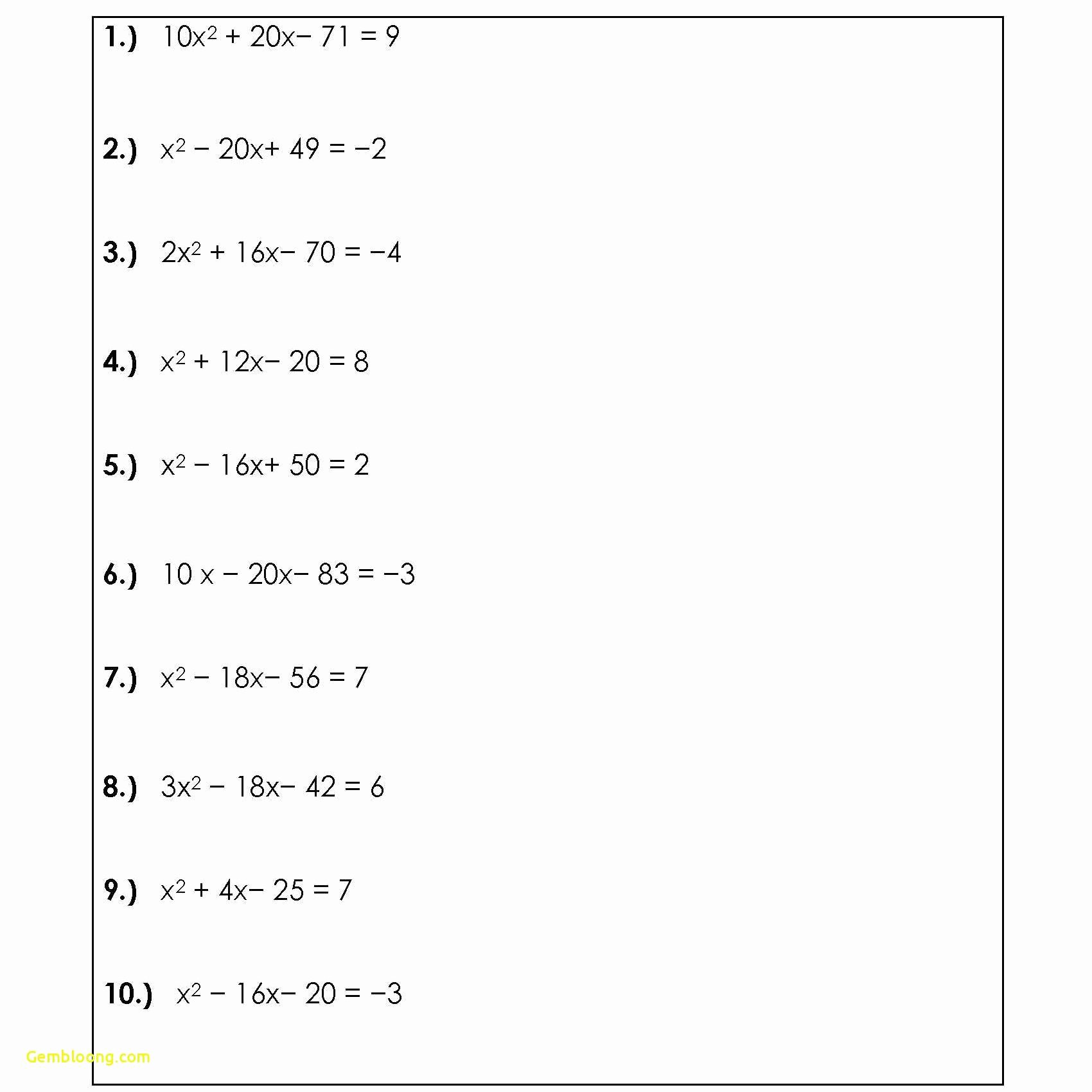 Solving Polynomial Equations Worksheet Answers