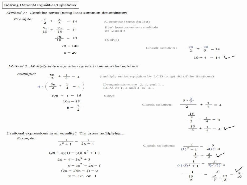 Solving Polynomial Equations Worksheet Answers Inspirational solving Rational Equations Worksheet