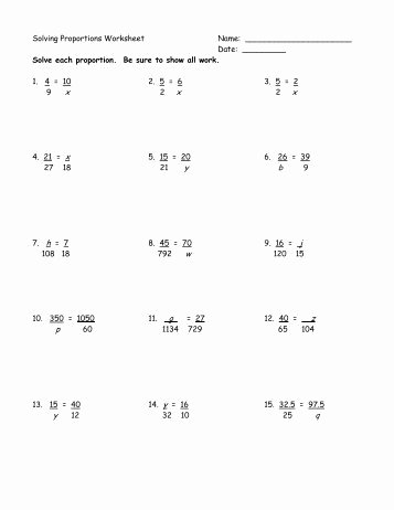 Solving Proportions Worksheet Answers Awesome solving Proportions Using Cross Products