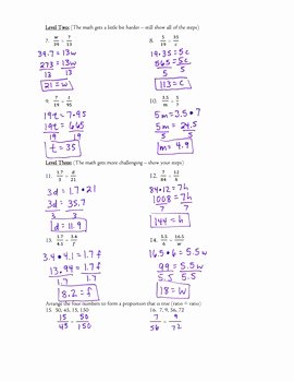 Solving Proportions Worksheet Answers New solving Proportions Using Cross Products Differentiated