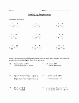 Solving Proportions Worksheet Answers Unique 8 Best Images About Math Worksheets On Pinterest