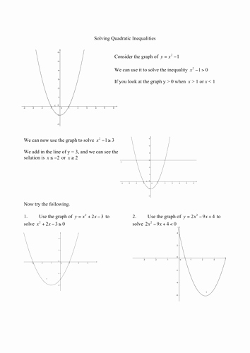 Solving Quadratic Inequalities Worksheet Lovely solving Quadratic Inequalities Worksheet by Marcopront