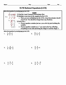 Solving Rational Inequalities Worksheet Elegant Holt Algebra 10 7b solving Rational Equations Lcd