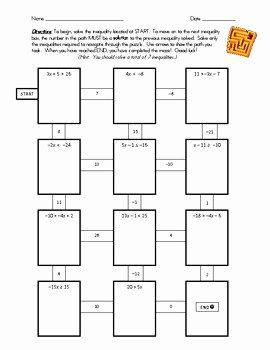 Solving Rational Inequalities Worksheet Inspirational 7th Grade Math Mon Core solving Inequalities Maze
