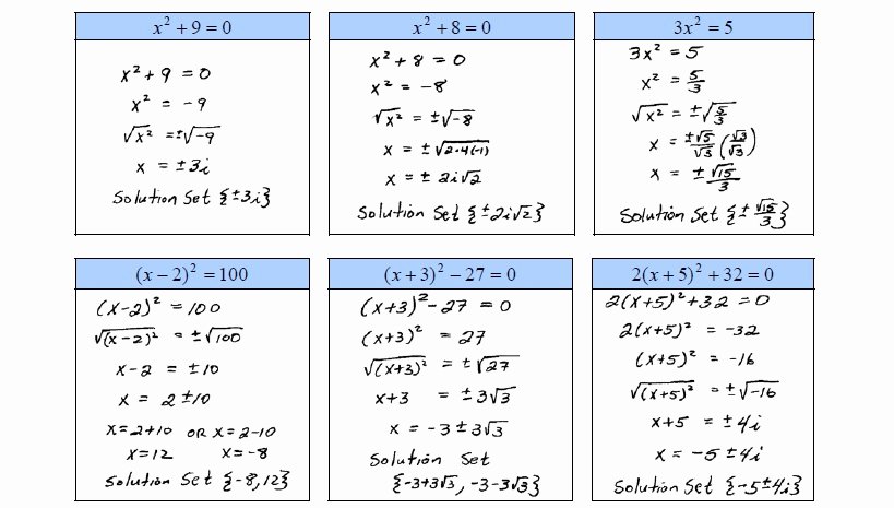 Solving Square Root Equations Worksheet Lovely Worksheet solving Quadratic Equations by Extracting