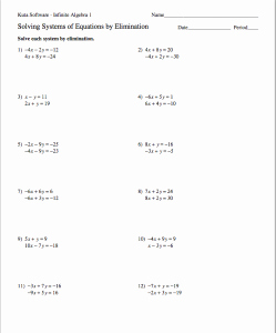 Solving System by Elimination Worksheet Elegant Homework assignments Semester 2