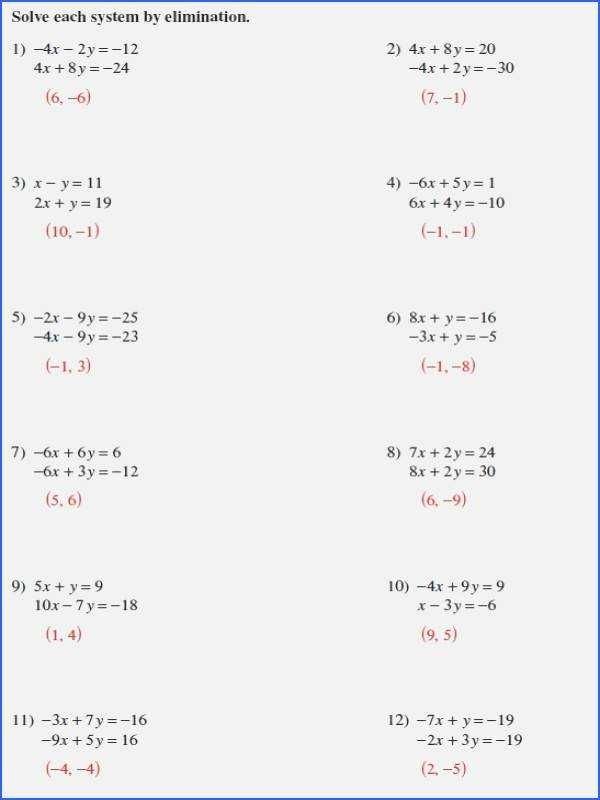 Solving Systems by Elimination Worksheet Luxury solving Systems Equations by Elimination Worksheet