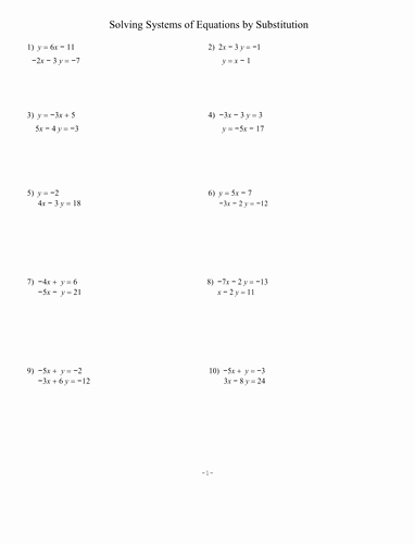 Solving Systems by Elimination Worksheet New solving Linear Systems by Graphing Substitution and