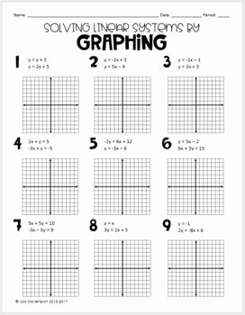 Solving Systems by Graphing Worksheet New solving Linear Systems by Graphing Practice Worksheet by