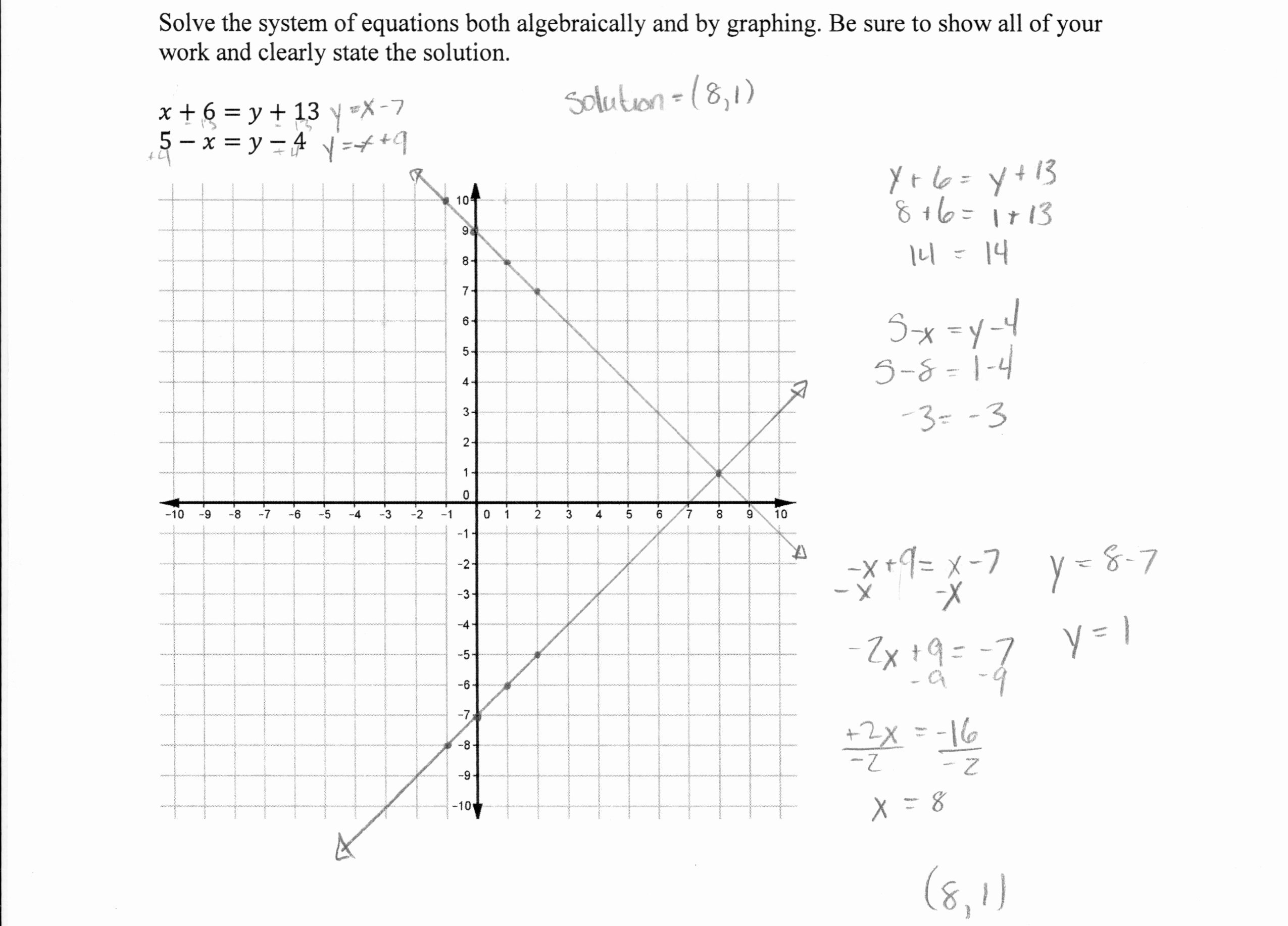 Solving Systems Of Equations Worksheet Lovely solving A System Of Equations 2