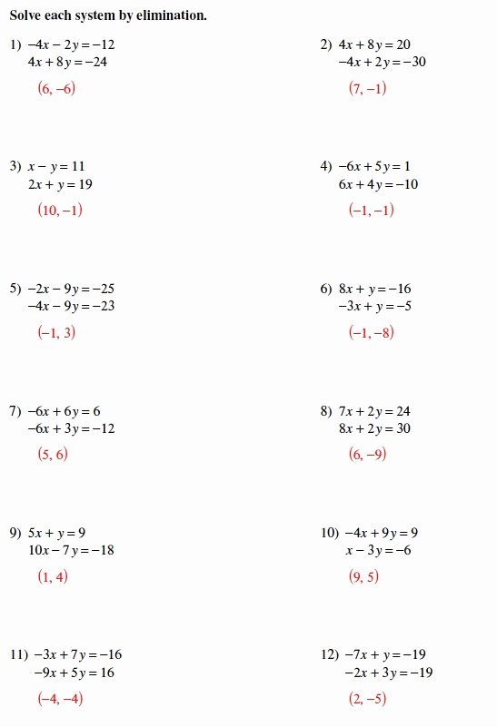 Solving Systems Of Equations Worksheet Lovely Warrayat Instructional Unit