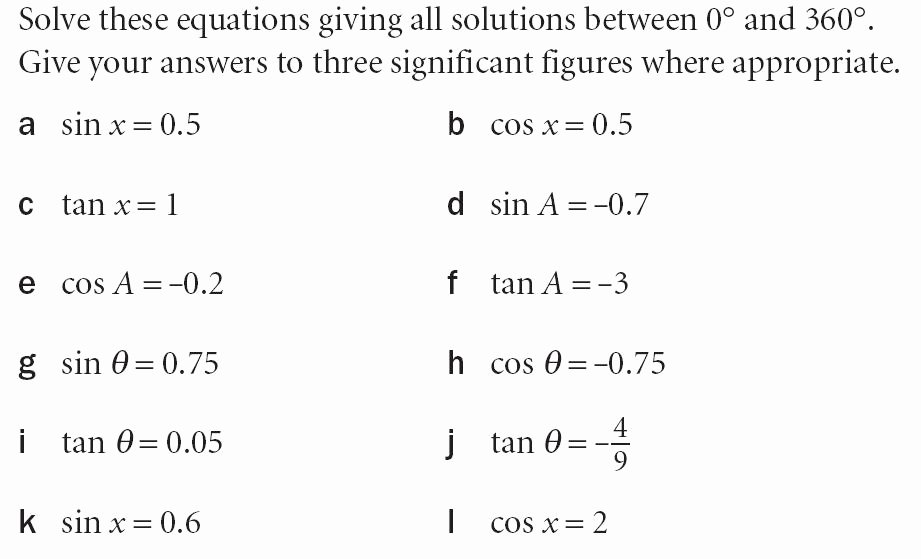 50 Solving Trig Equations Worksheet