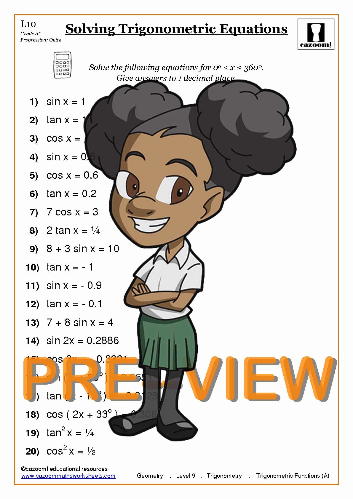 50 Solving Trigonometric Equations Worksheet Answers